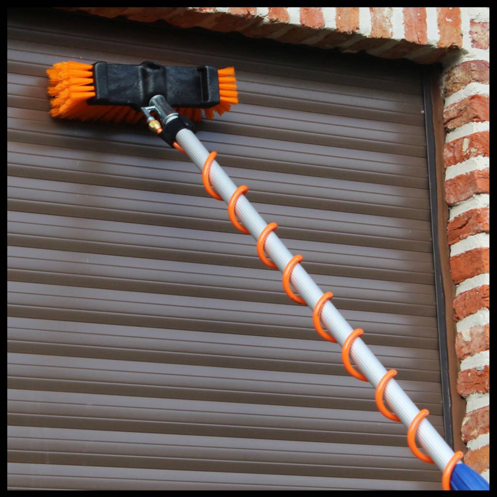 Telescoopsteel + Hydro spiraal set met Zeepdispenser en borstel harde haren driezijdig