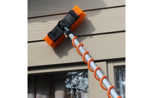 Telescoopsteel + Hydro spiraal set met Zeepdispenser en borstel harde haren driezijdig