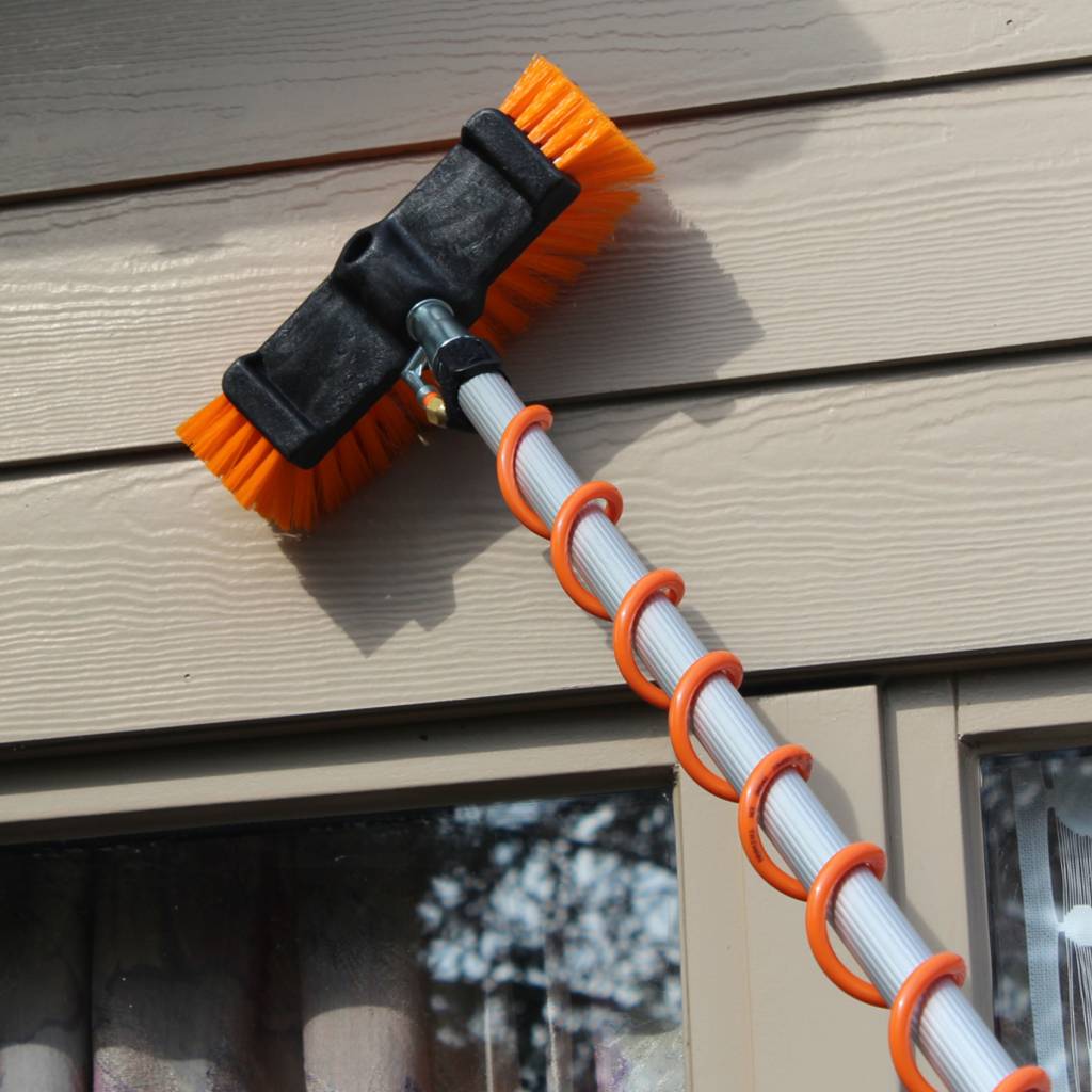 Telescoopsteel + Hydro spiraal set met Zeepdispenser en borstel harde haren driezijdig