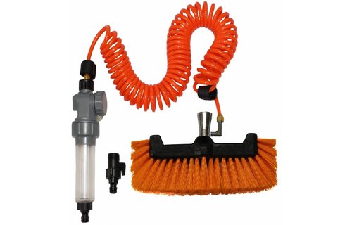 Telescoopsteel + Hydro spiraal set met Zeepdispenser en borstel harde haren driezijdig