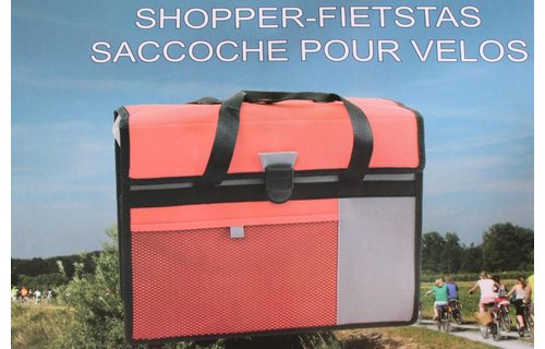 Fietstas - Shopper Rood met reflecterende stroken