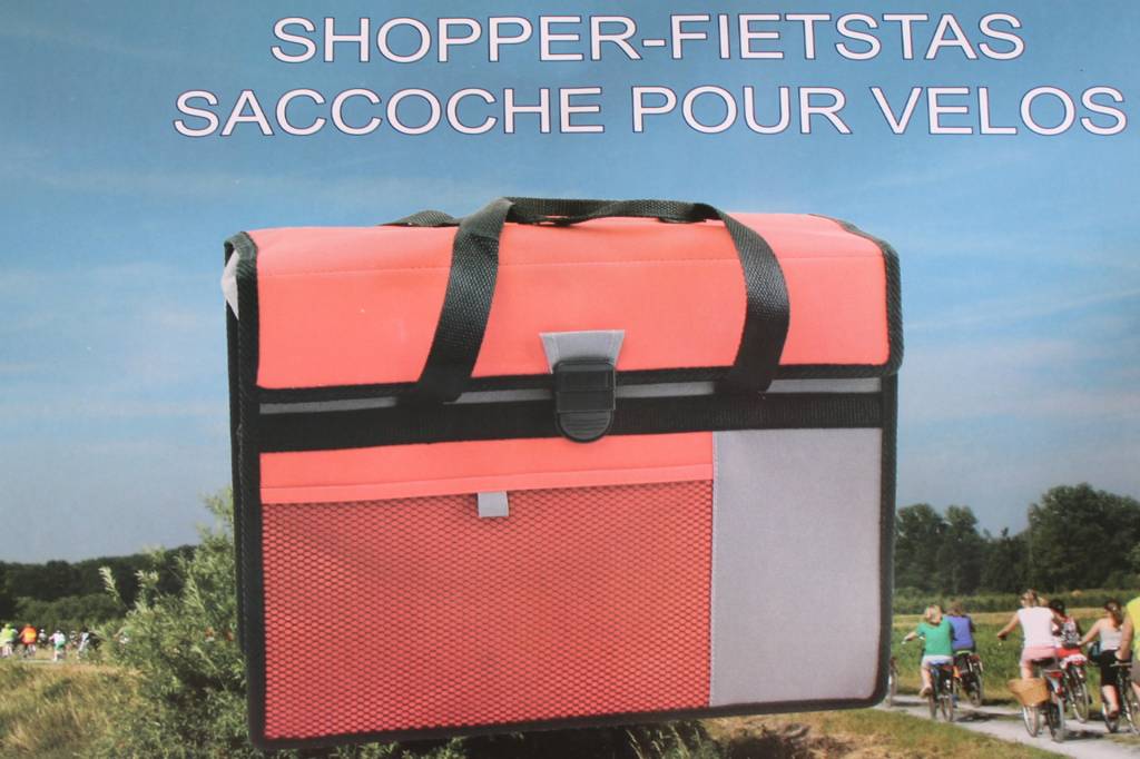 Fietstas - Shopper Rood met reflecterende stroken