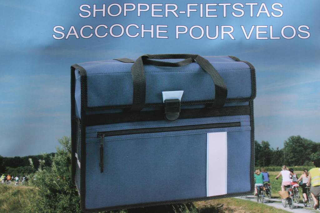 Fietstas - Shopper Blauw met reflecterende stroken