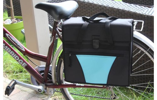 Fietstas - Shopper Zwart met reflecterende stroken