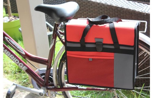 Fietstas - Shopper Rood met reflecterende stroken