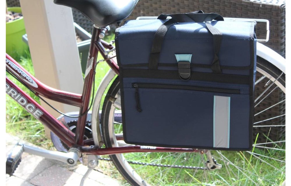 Fietstas - Shopper Blauw met reflecterende stroken Fietstas - Shopper Blauw met reflecterende stroken