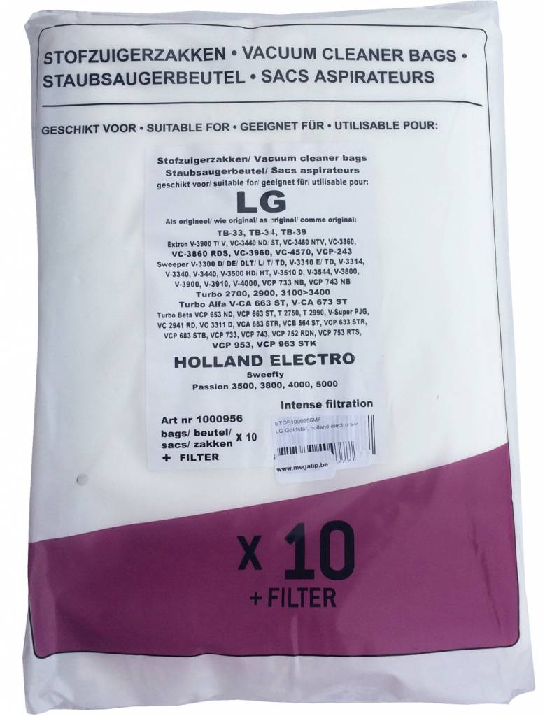Holland Electro Sweefty / LG Goldstar / Moulinex powerspace Stofzuigerzakken
