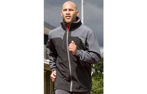 Softshell 3 laag sport jas zwart/grijs