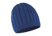 Gebreide muts met fleece blauw
