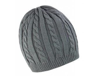 Gebreide muts met fleece grijs