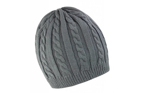 Gebreide muts met fleece grijs