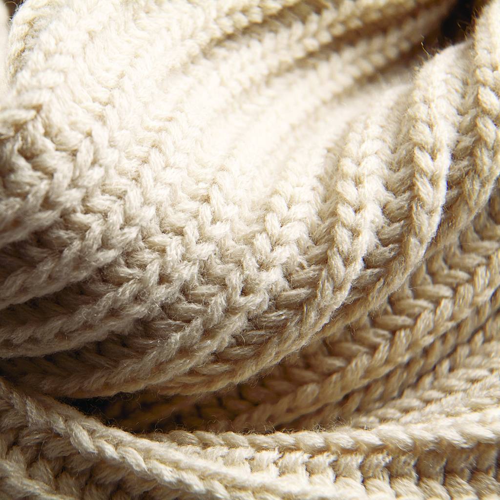 Rondgebreide sjaal Oatmeal Beige