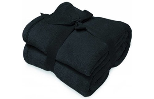 Fleece deken Microflush 130x180 cm Zwart