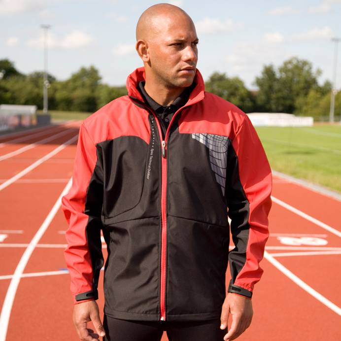 Softshell 3 laag sport jas zwart/rood Softshell 3 laag sport jas zwart/rood