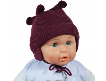 Baby muts pompons paars