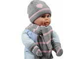 Gebreide winterset Baby grijs / roos
