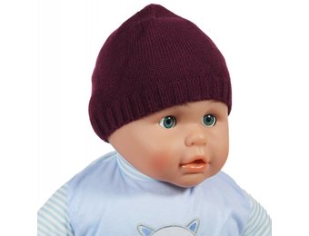 Gebreide babymuts paars