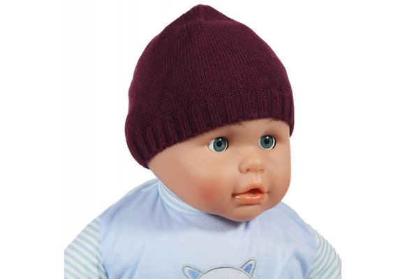 Gebreide babymuts paars