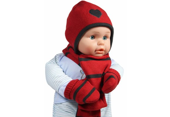 Baby winterset rood / grijs