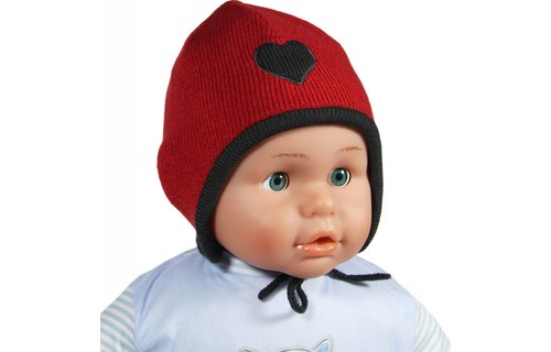 Baby muts koortje rood / grijs