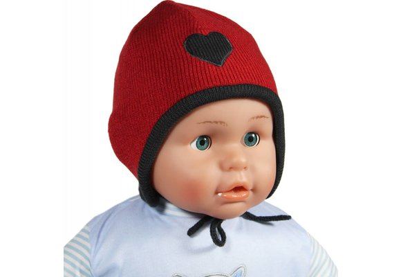 Baby muts koortje rood / grijs