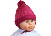 Babymuts met pompon roze