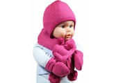 Baby Muts , sjaal en wanten roze