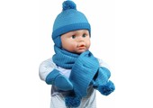 Baby winterset pompons blauw