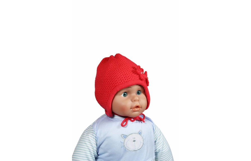 Babymuts 2 bloemen orange Babymuts 2 bloemen orange