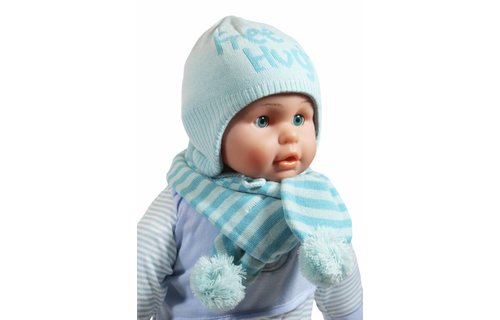 Baby muts en sjaal "Free Hughs" mint