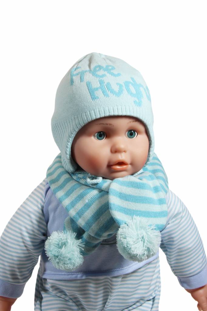 Baby muts en sjaal "Free Hughs" mint