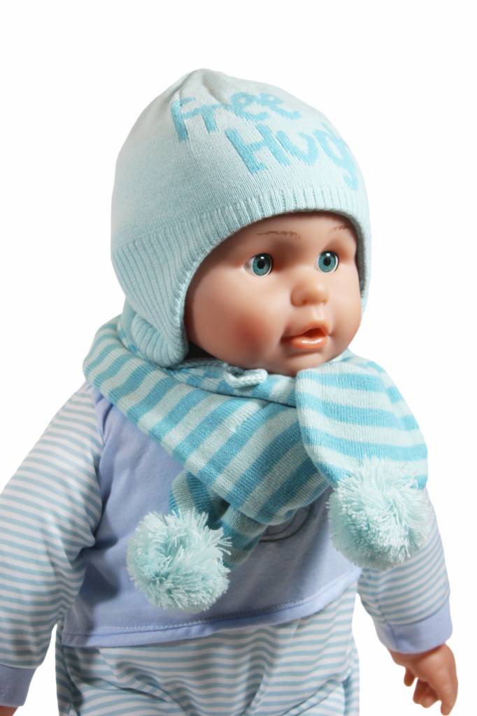 Baby muts en sjaal "Free Hughs" mint