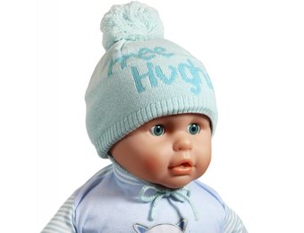 Babymuts pompom "Free Hughs" mint