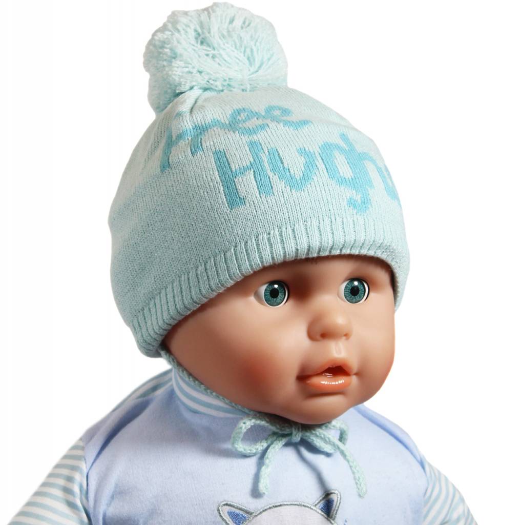 Babymuts pompom "Free Hughs" mint