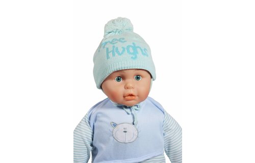 Babymuts pompom "Free Hughs" mint Babymuts pompom "Free Hughs" mint