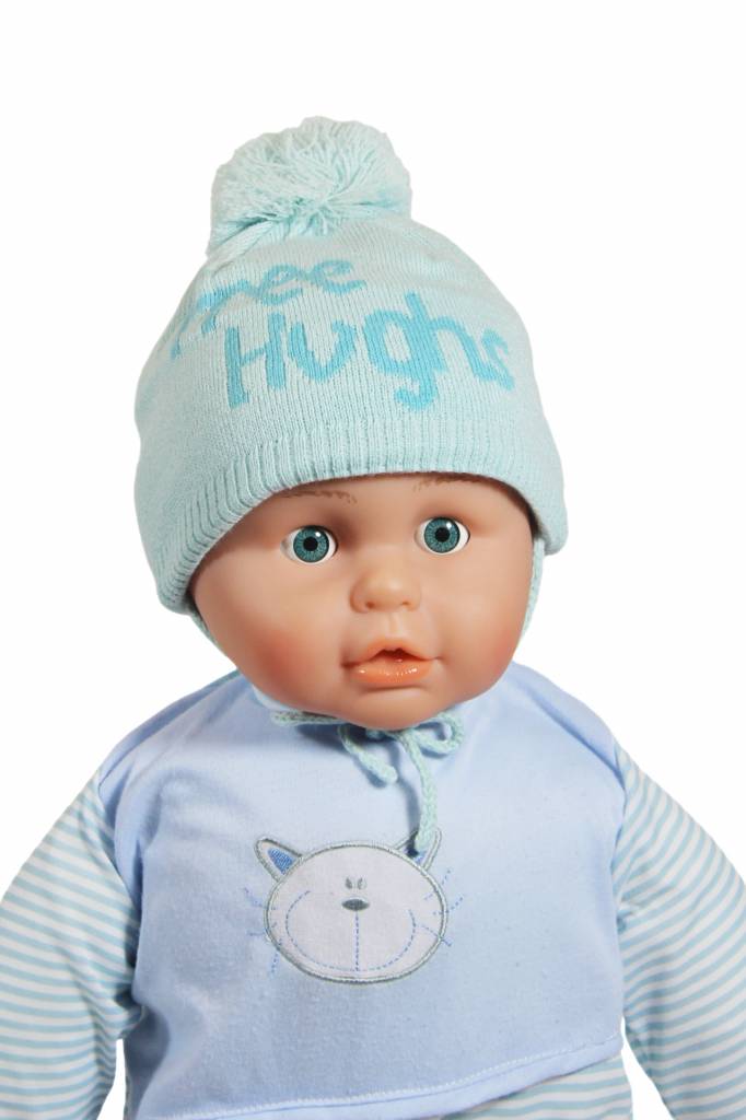 Babymuts pompom "Free Hughs" mint Babymuts pompom "Free Hughs" mint