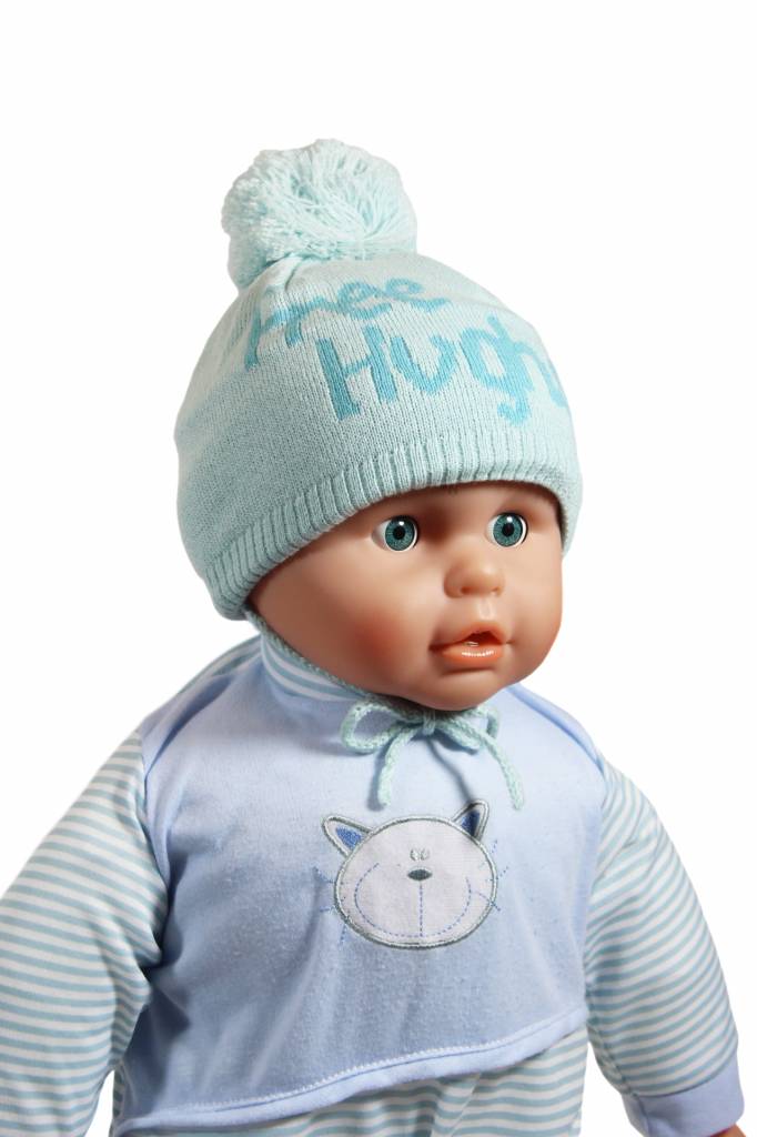 Babymuts pompom "Free Hughs" mint Babymuts pompom "Free Hughs" mint