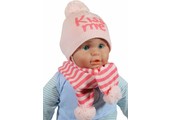 Baby muts en sjaal pompom pink
