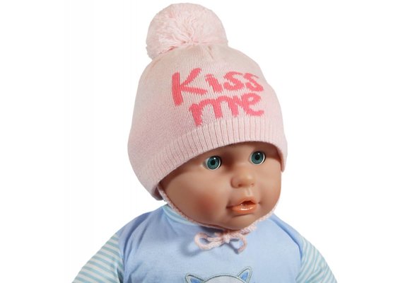 Babymuts pompom "Kiss me" pink