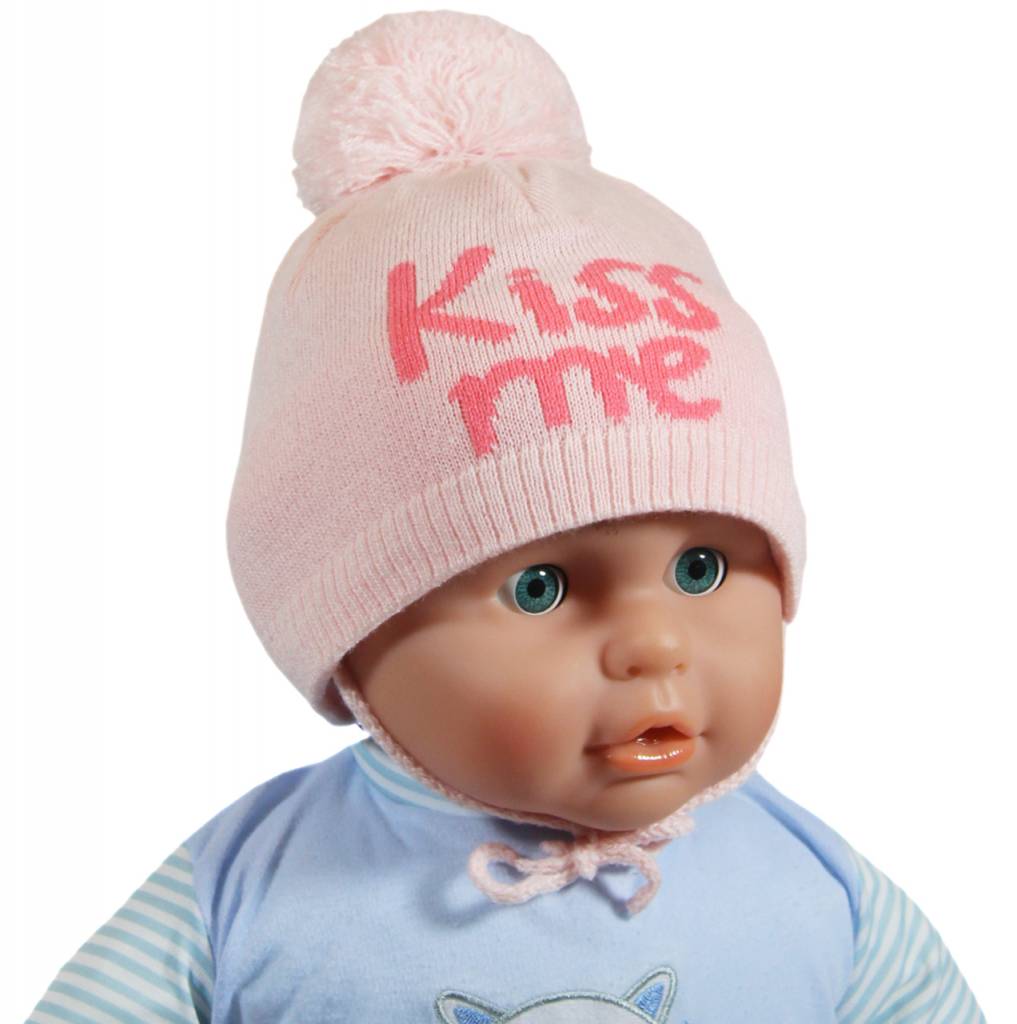 Babymuts pompom "Kiss me" pink