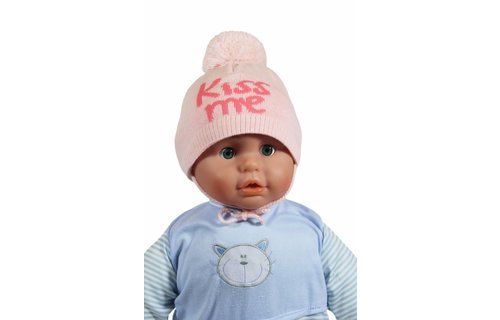 Babymuts pompom "Kiss me" pink
