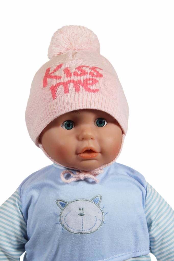 Babymuts pompom "Kiss me" pink