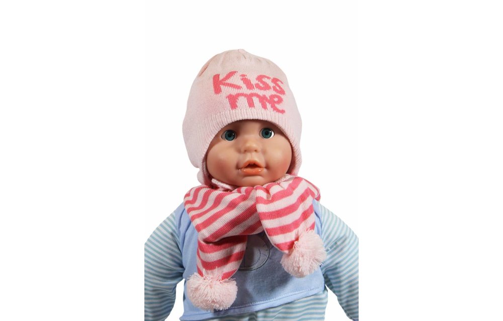 Baby muts en sjaal "Kiss me" pink Baby muts en sjaal "Kiss me" pink