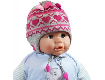 Baby Muts Grijs/Roos hartjes