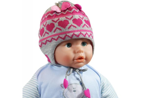 Baby Muts Grijs/Roos hartjes