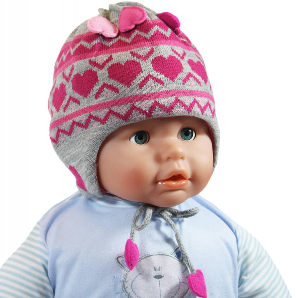 Baby Muts Grijs/Roos hartjes