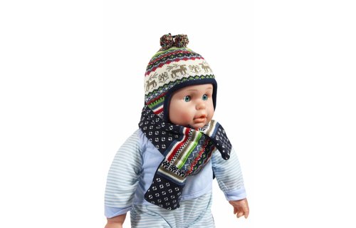 Baby Muts en Sjaal eland blauw Baby Muts en Sjaal eland blauw