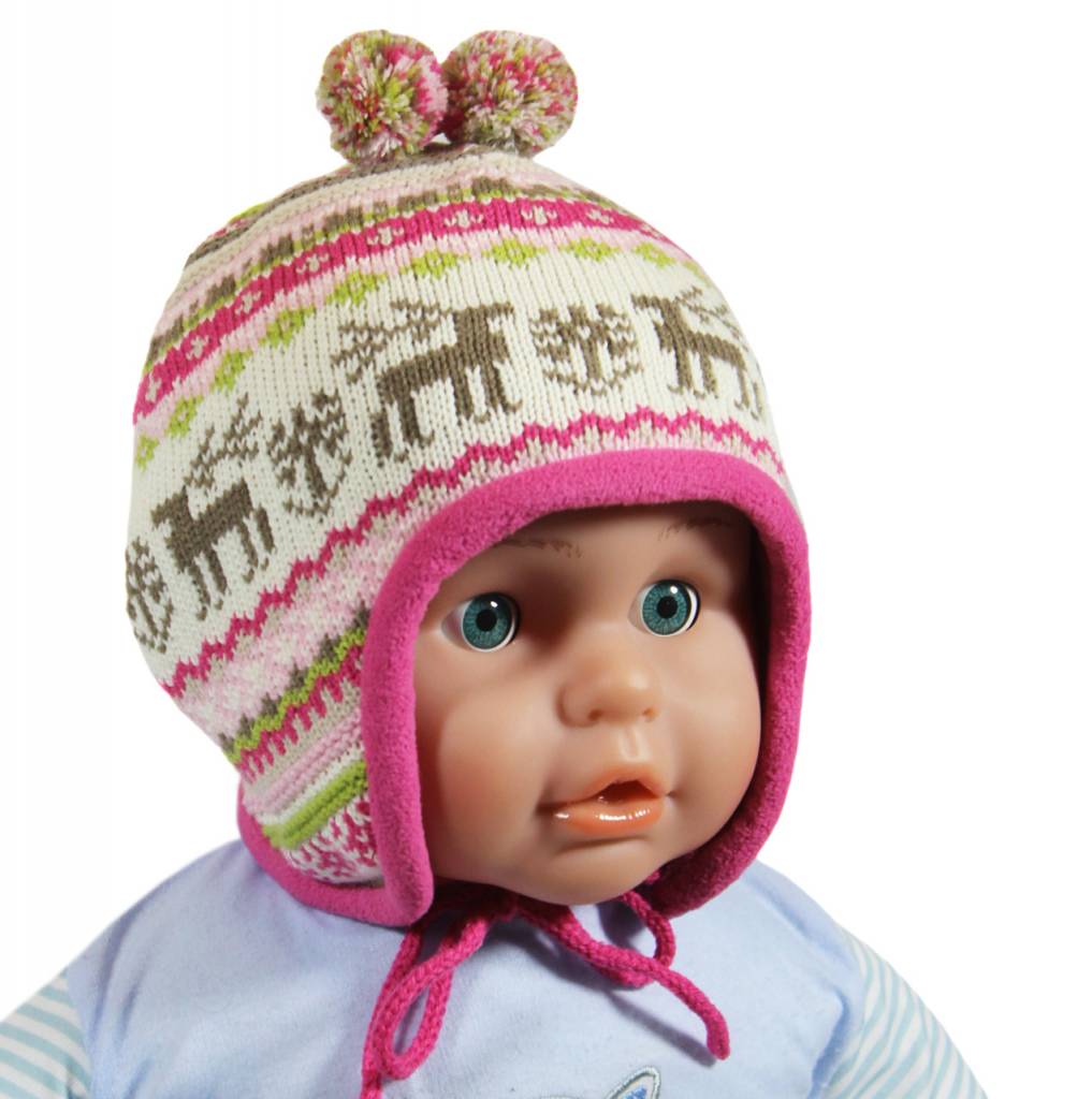 Baby- kindermuts Eland roze