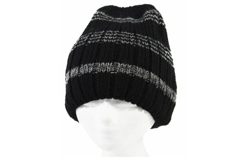Gebreide Muts met pels zwart Gebreide Muts met pels zwart