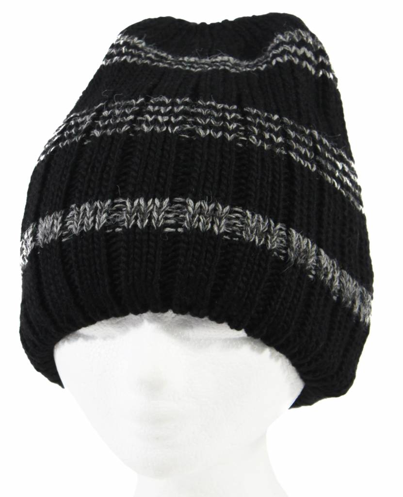 Gebreide Muts met pels zwart Gebreide Muts met pels zwart